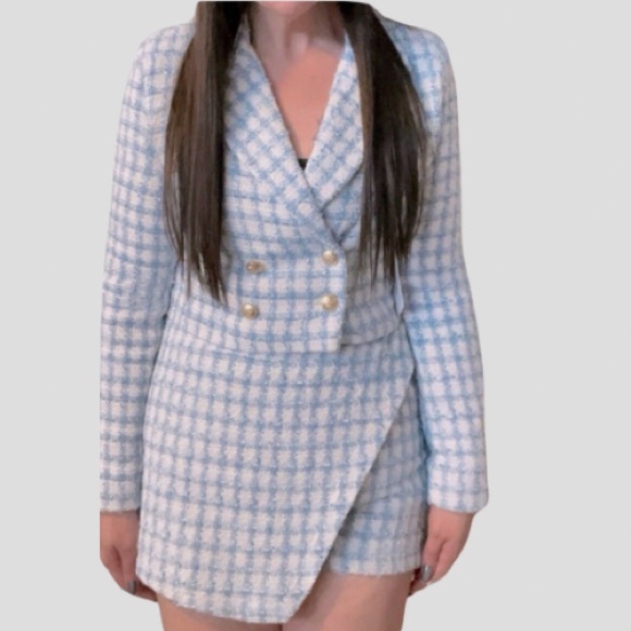 Chic SET JASON WU Boucle Tweed Cropped Blazer and Skort Set NWT | 10 - Picture 11 of 11